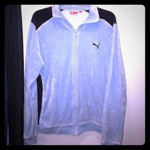 Puma Light Blue Velour Track Jacket